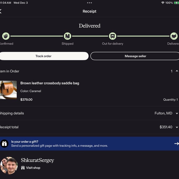 Tan leather cross body purse - Picture 7 of 10